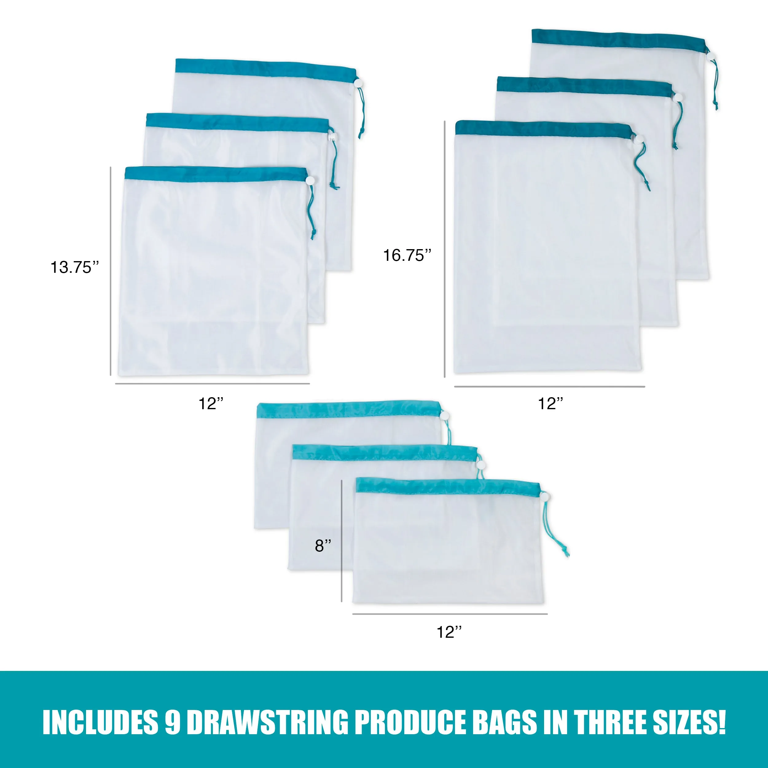10 pcs Mesh Produce Bag Set