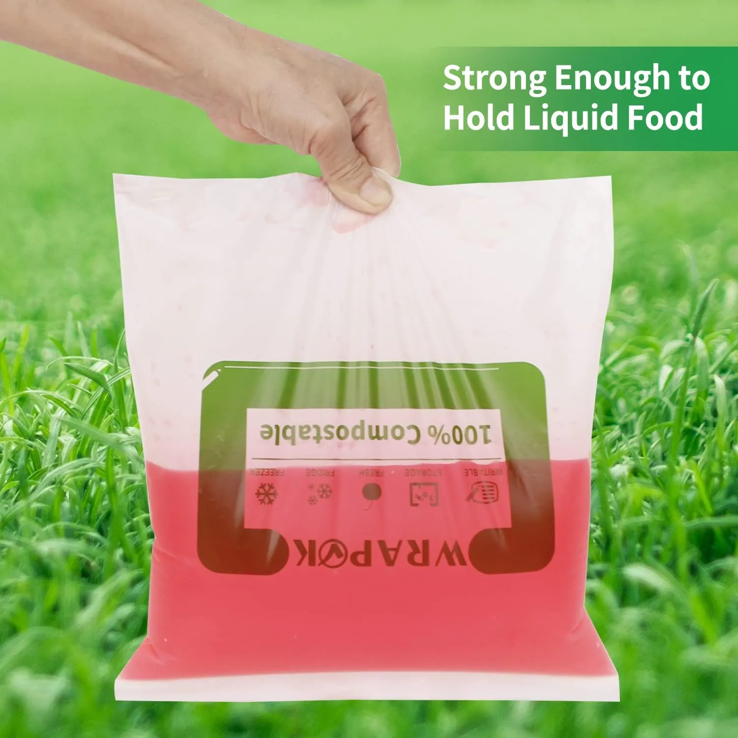 100% Compostable Gallon Bags Biodegradable Storage Freezer Bag for Vegetables, Fruits or Meats, 100 Count