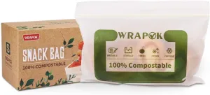100% Compostable Snack Bags Small Biodegradable Freezer Sandwich Storage Bag for Cookies Biscuits, 100 Count - 6.3 x 3.9 Inch