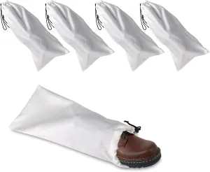 100 Percent White Cotton Drawstring Bags For Shoes Storage Pantry Gifts (10 x 18 inch - 4 pack,