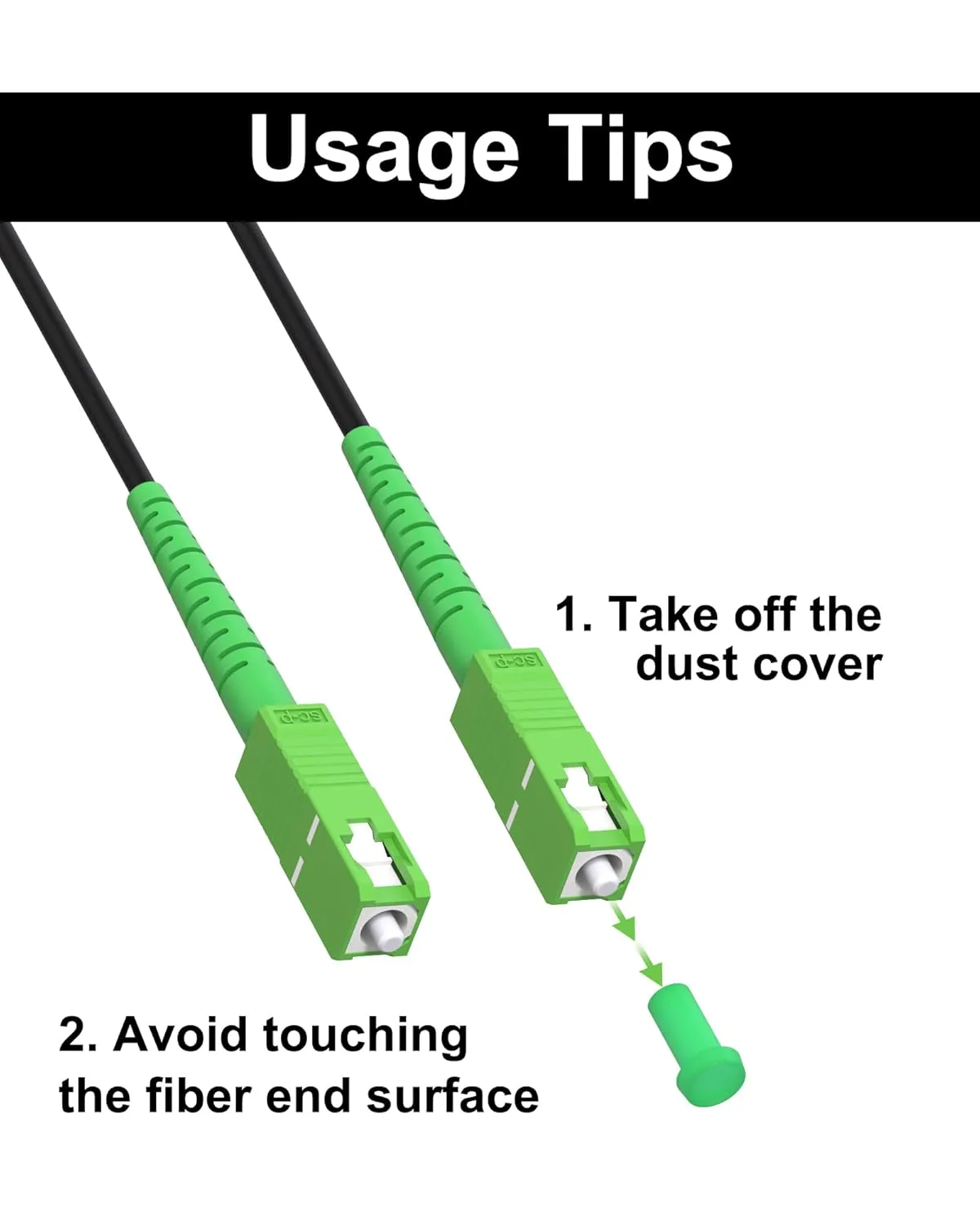 100M/328ft SC/APC Fiber Optic Internet Cable Extension, SC/APC to SC/APC Armored Fiber Patch Cable, SC to SC Single Mode OS2 Fiber Jumper Optical Patch Cord SIMPLEX SMF, LSZH Black