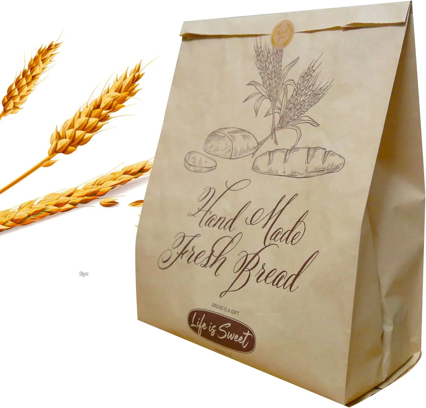 100pcs Bread Bags for Homemade Bread, 13.8 X 9.5 Inch Large Paper Bread Bags for Bread Loaves, Eco Friendly Bread Packaging Storage Loaf Bags for Home Kitchen Bakery