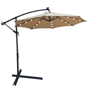 10ft Solar-Powered Patio Umbrella