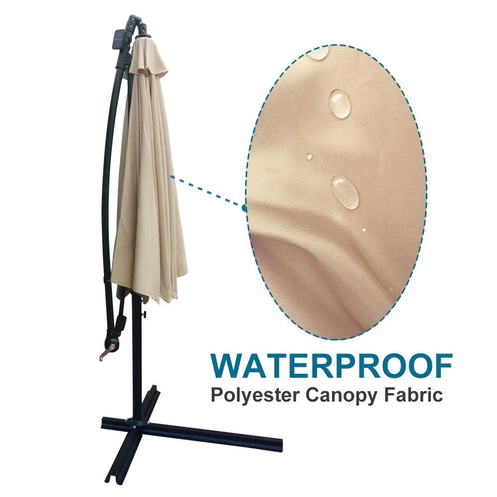 10ft Solar-Powered Patio Umbrella