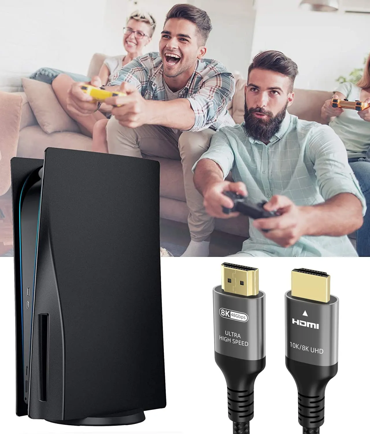 10K 8K 4K HDMI Cable 48Gbps 10 FT, Certified Ultra High Speed HDMI® Cable 4K 240Hz 144Hz 120Hz 8K60Hz 0.01ms HDR10  eARC HDCP2.3 Netflix Roku TV PC Monitor Projector PS5 Xbox