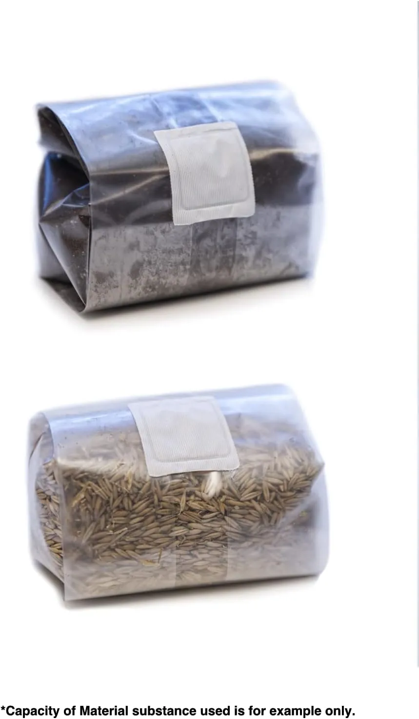 10T Injection Port OxoD Mushroom Grow Bag Small Polypropylene 5” x 4” x 18” 0.2 Micron Filter Biodegradable (20)