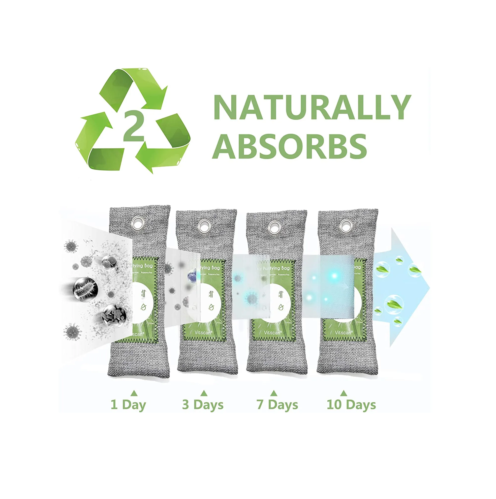 12 Pack Bamboo Charcoal Air Purifying Bag Activated Charcoal Bags Odor Absorber Moisture Absorber Natural Car Air Freshener Shoe Deodorizer