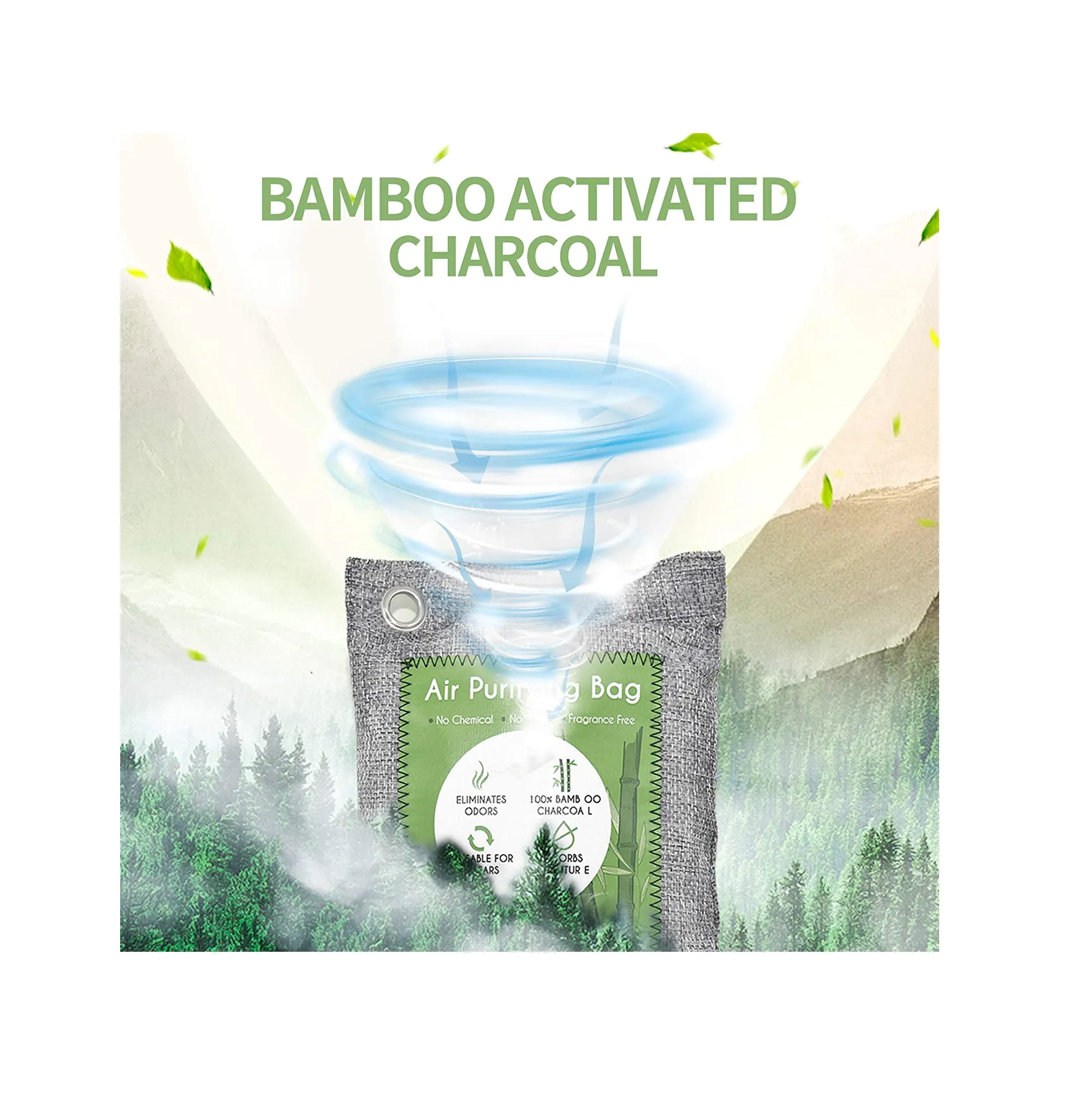 12 Pack Bamboo Charcoal Air Purifying Bag Activated Charcoal Bags Odor Absorber Moisture Absorber Natural Car Air Freshener Shoe Deodorizer