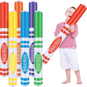 12 Pcs 27 Inch Gaint Inflatable Marker Back to School Inflatable Decorations Large Blow up Marker Set Birthday Party Favor for Back to School Home Office Party Decor Photo Prop