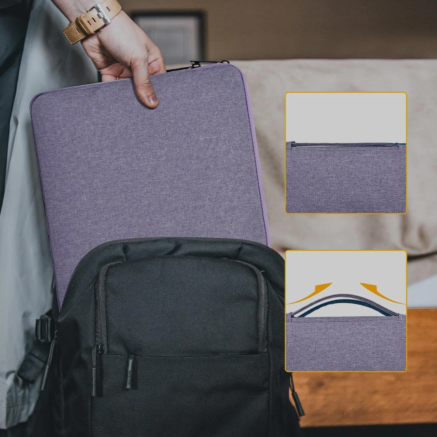 14 Inch Laptop Sleeve Case for HP Chromebook/Stream/Pavilion Plus 14, Lenovo IdeaPad, ASUS Vivobook Go, Dell Latitude Computer Bag, Ultra Violet
