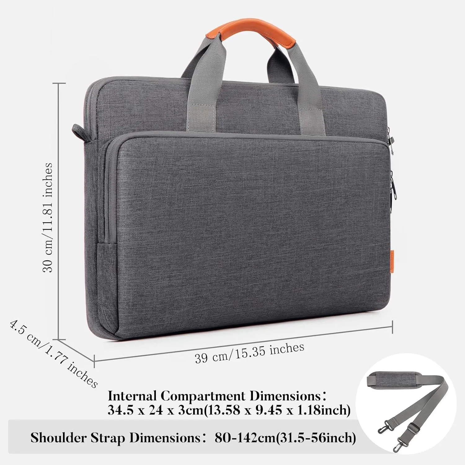 15.6 16 17 17.3 14 13 13.6 inch Laptop case Bag with Edge Protection, Computer Shoulder Carrying Briefcase