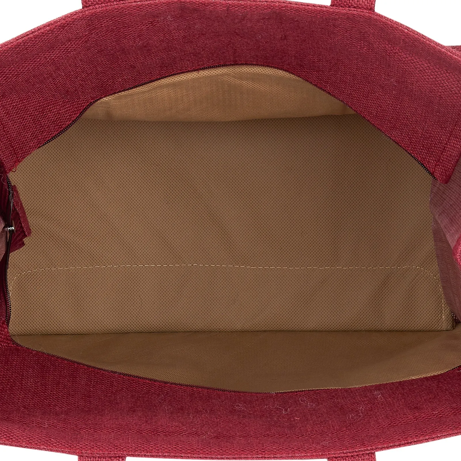16" x 16" Jumbo Jute Shopping Bag with Zipper and Base (Maroon)