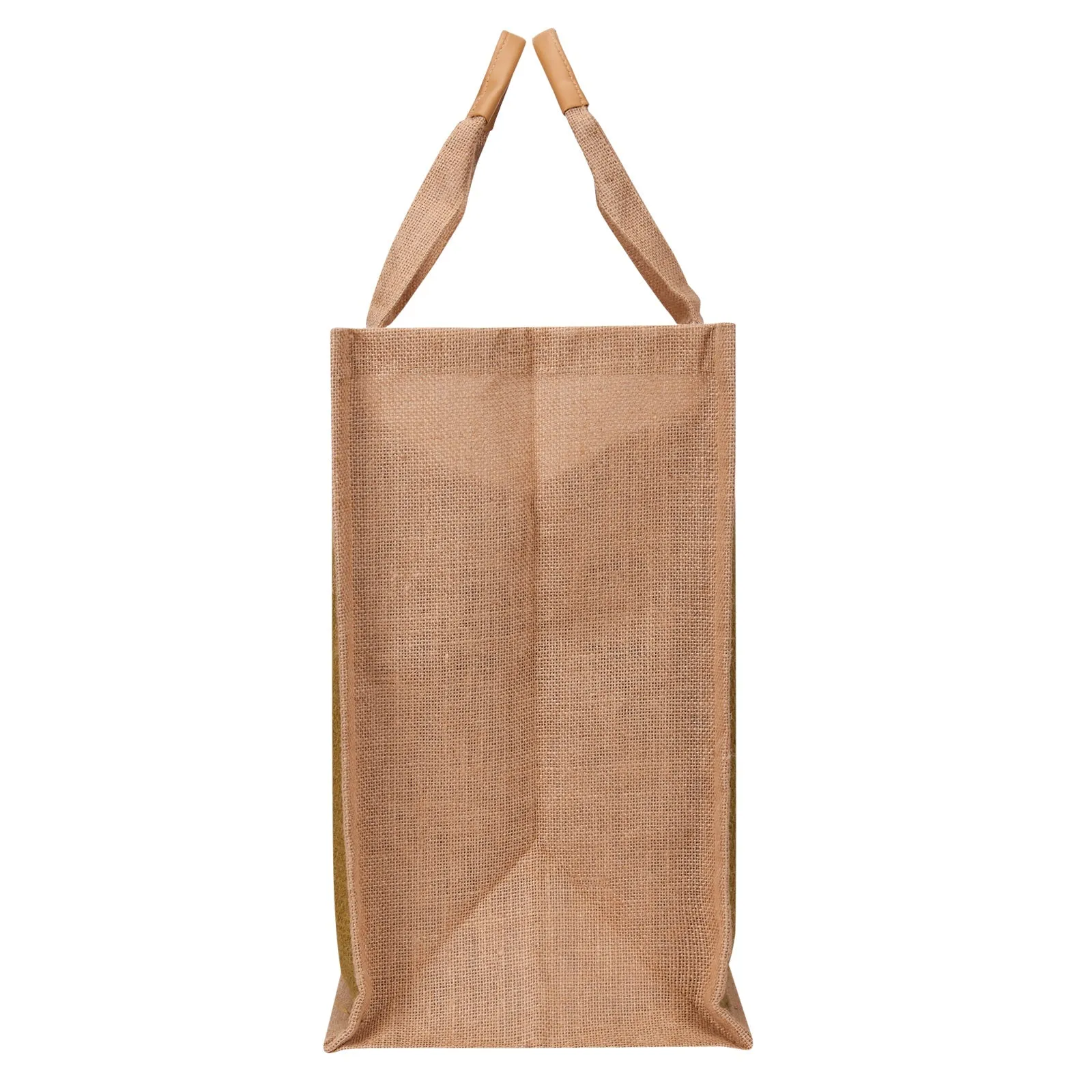 16" x 16" Large Jute Shopping Bag with Zipper and Base (Green)