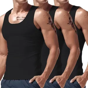 2-4Pc Ekko Beaters, Men's Tank Tops, Cotton Spandex Blend Tanks for Men, Comfortable, Compression Shirt Beaters for Men