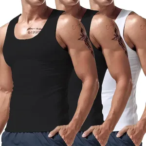 2-4Pc Ekko Beaters, Men's Tank Tops, Cotton Spandex Blend Tanks for Men, Comfortable, Compression Shirt Beaters for Men