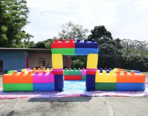 2 in 1 Inflatable Air Juggler Pool Floating Ball Pool 26.2x16.5x6.6Ft Inflatable Playground Game with Blower for Outdoor Party Events