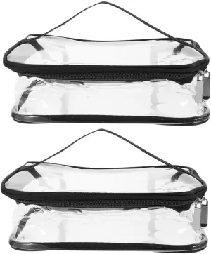 2 Pack Pvc Waterproof Toiletry Bag with Zipper Handle Makeup Travel Bag Portable Storage for Travel Outdoor Activities
