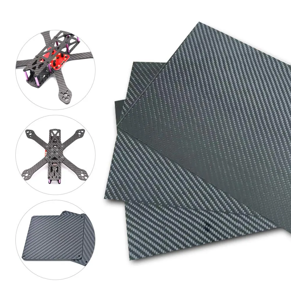 200 X 300 X 1 MM Carbon Fiber Sheets 100% 3K Twill Matte Carbon Fiber Plate