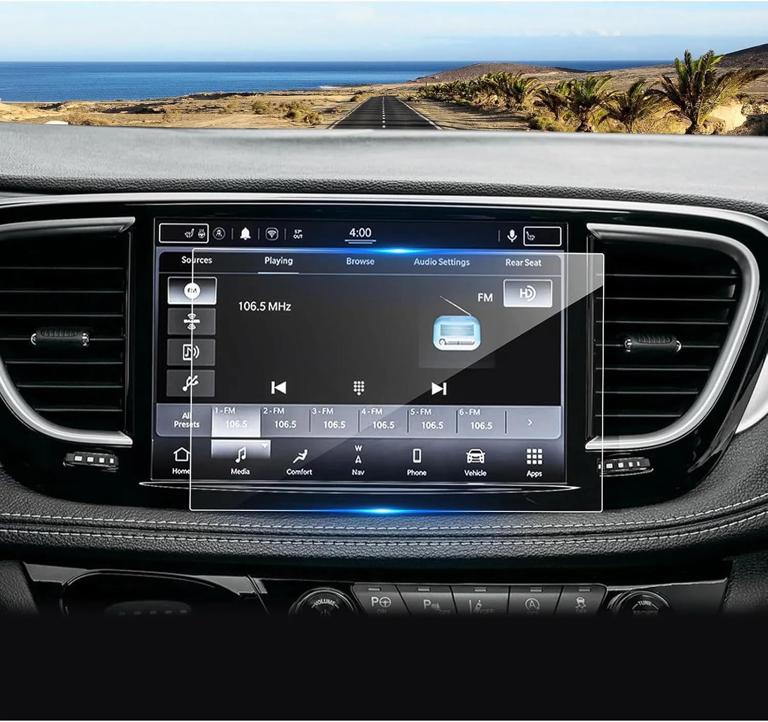 2021-2025 Pacifica Screen Protector for Chrysler Pacifica (Touring/Touring L/Limited/Pinnacle/Select) 10.1-in Touchscreen, 9H Tempered Glass 2023 2024 2025 Pacifica Hybrid Accessories 10.1"