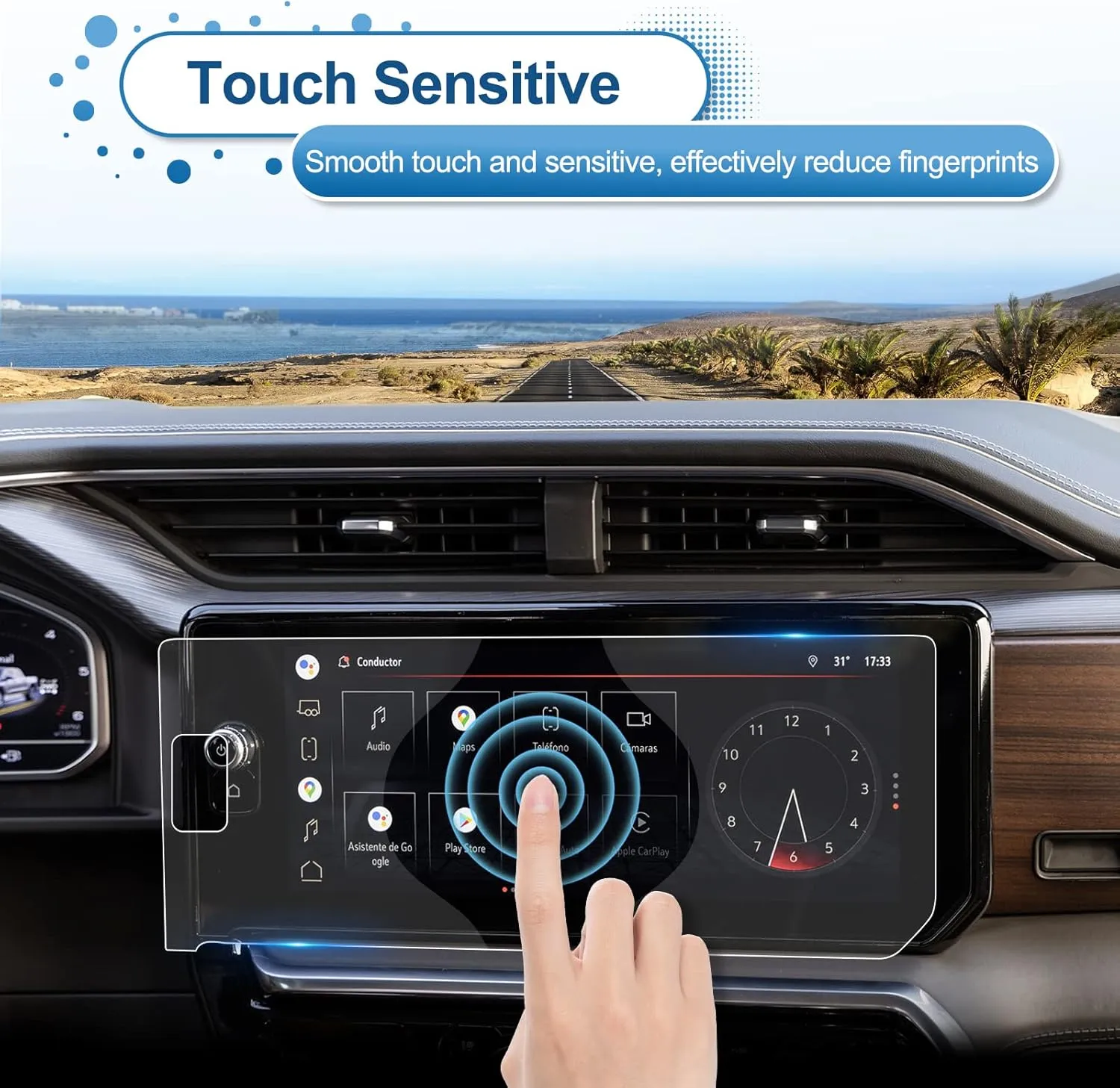 2022 2023 2024 2025 Sierra 1500 Screen Protector for GMC Sierra 1500 (AT4/AT4X/Denali/Denali Ultimate) 13.4-inch Touch Screen, 9H Tempered Glass 2025 Sierra 1500/2500HD/3500HD Accessories 13.4"
