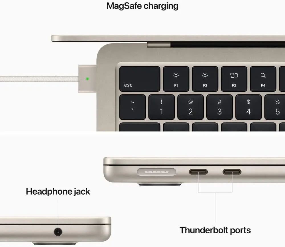 2022 Apple MacBook Air Laptop with M2 chip (13.6-inch, 8GB RAM, 256GB SSD Storage) Starlight (Renewed)