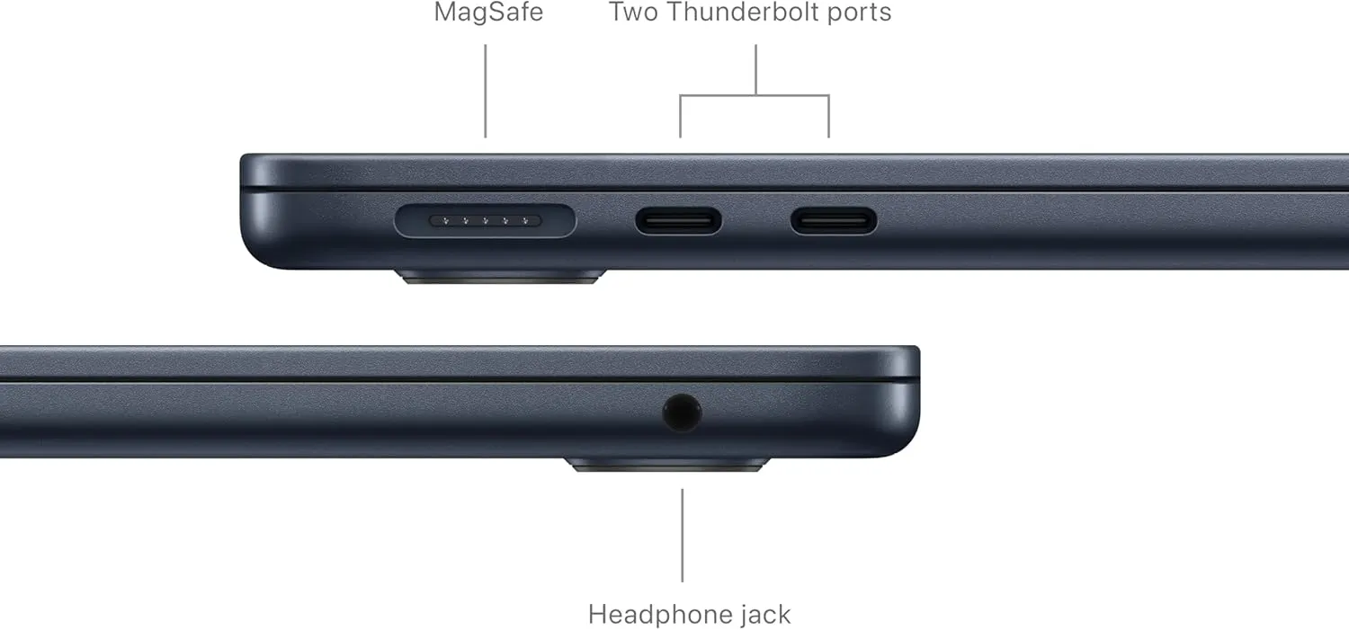 2024 Apple MacBook Air with Apple M3 Chip (13-inch, 16GB RAM, 512GB SSD Storage) (QWERTY English) Midnight (Renewed)