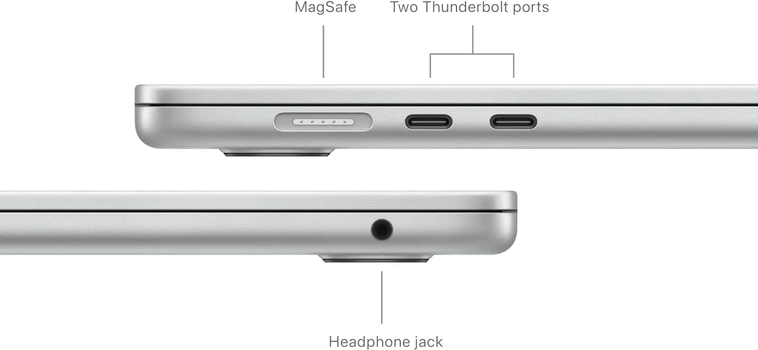 2024 Apple MacBook Air with Apple M3 chip (15-inch, 24GB RAM, 512GB SSD Storage) (QWERTY English) Silver (Renewed)