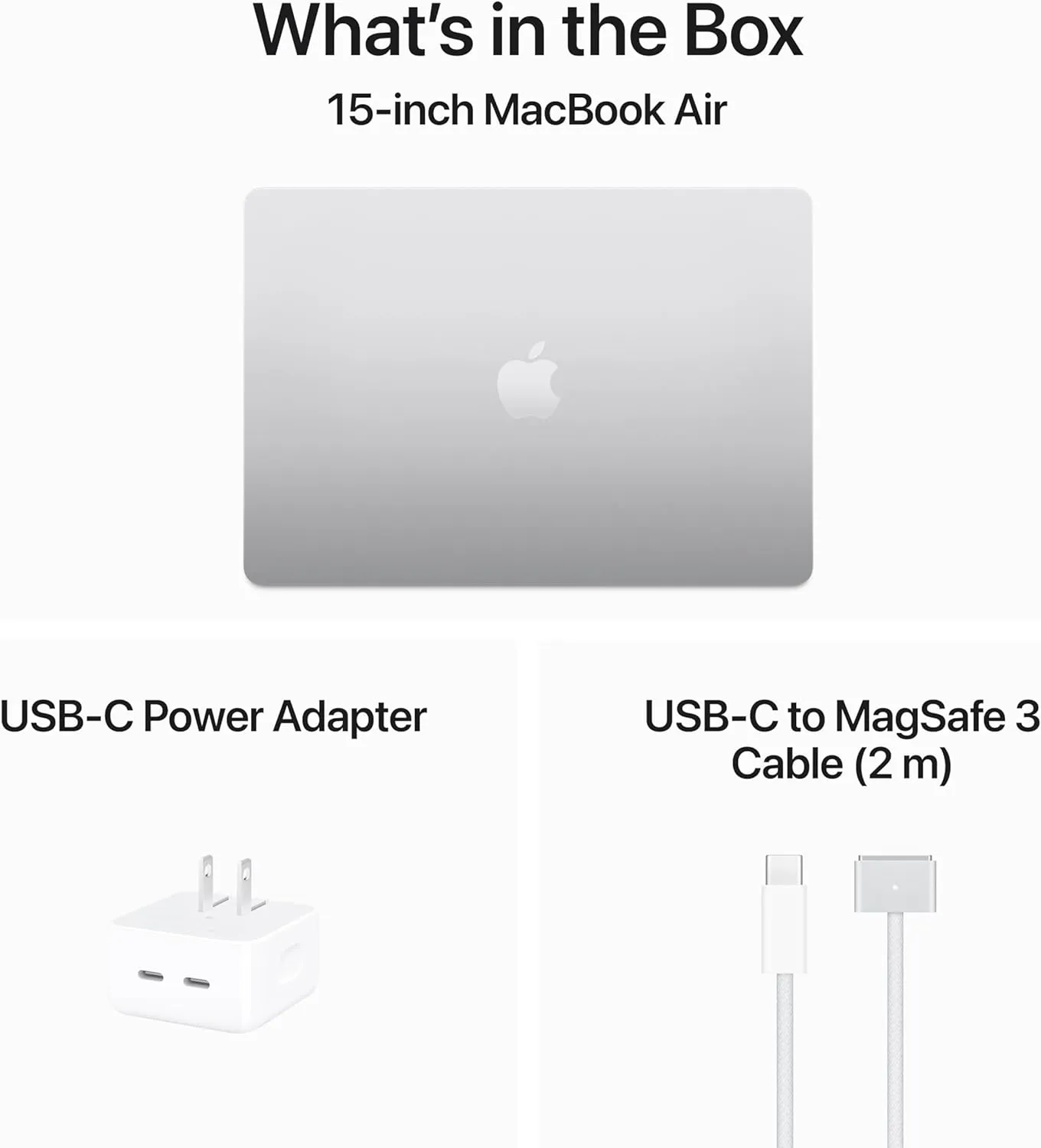 2024 Apple MacBook Air with Apple M3 chip (15-inch, 24GB RAM, 512GB SSD Storage) (QWERTY English) Silver (Renewed)