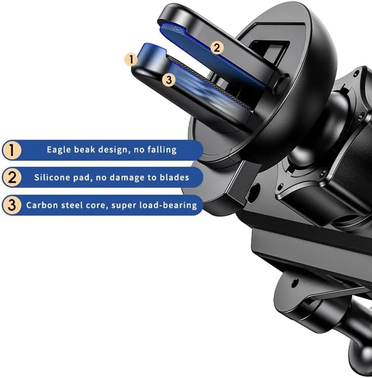 2024 Ultra-Durable Car Phone Mount Holder for Skoda Enyaq Citigo Roomster Fabia Scala Rapid Felicia, Relocatable, One Hand Operation Design car Phone Accessories,1 Eagle Beak Clip-A Black