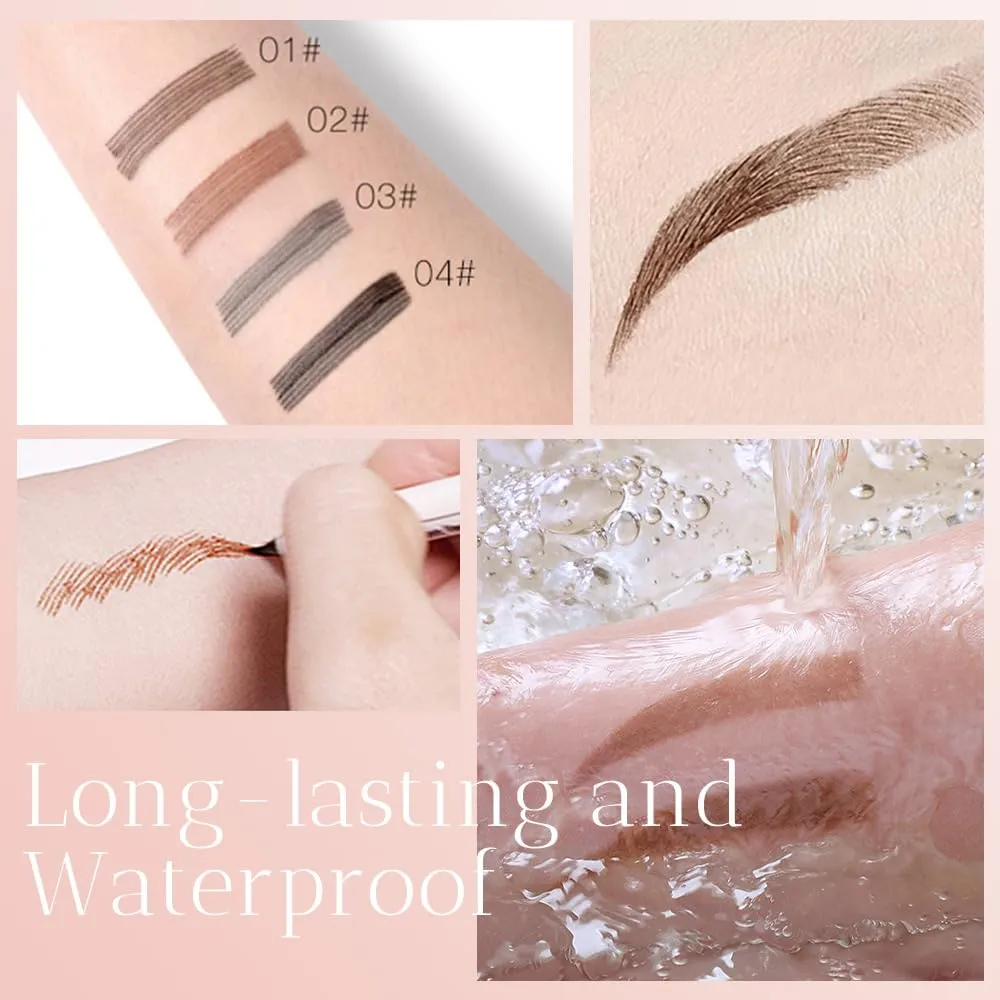 2025 New Waterproof Brow Pencil with Micro-Fork Tip, Natural Makeup Fine Stroke Eyebrow Tattoo Pencil, Eyebrow Pencil Microblading Eyebrows Pencils for women (4pcs Colorful)
