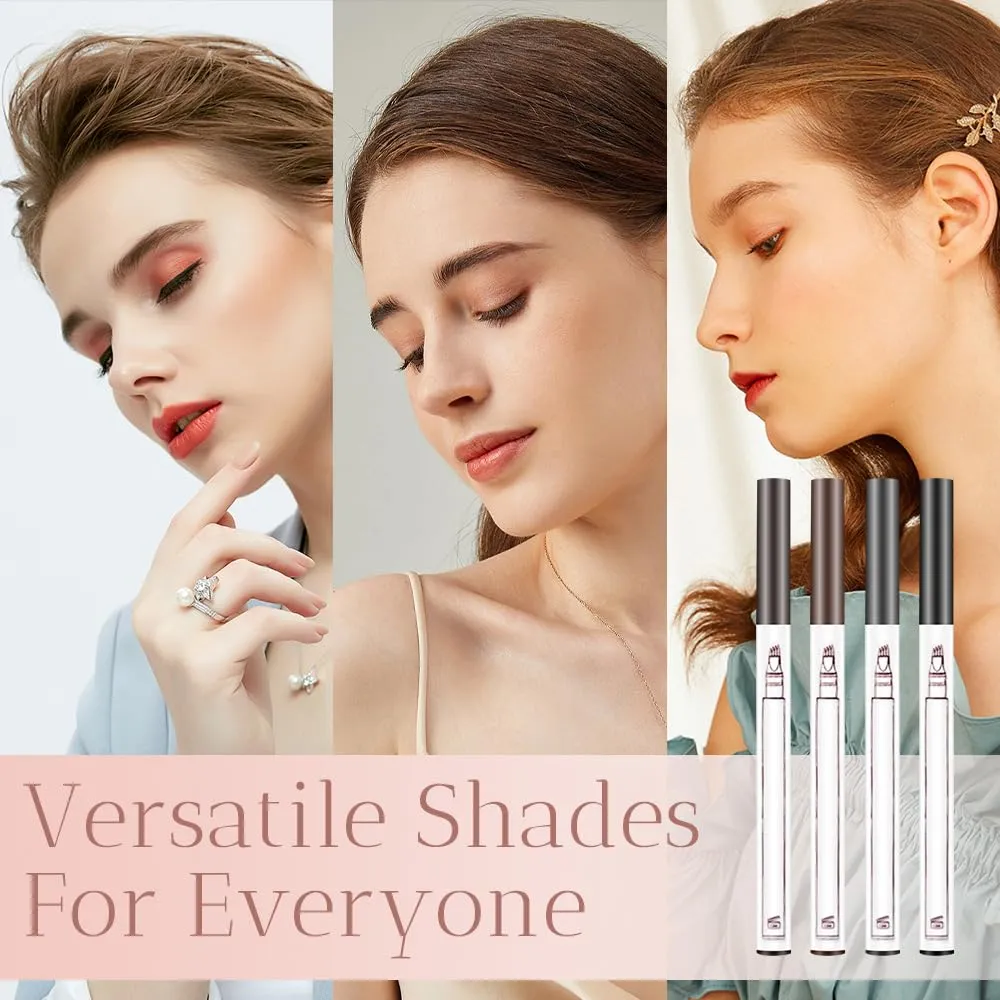 2025 New Waterproof Brow Pencil with Micro-Fork Tip, Natural Makeup Fine Stroke Eyebrow Tattoo Pencil, Eyebrow Pencil Microblading Eyebrows Pencils for women (4pcs Colorful)