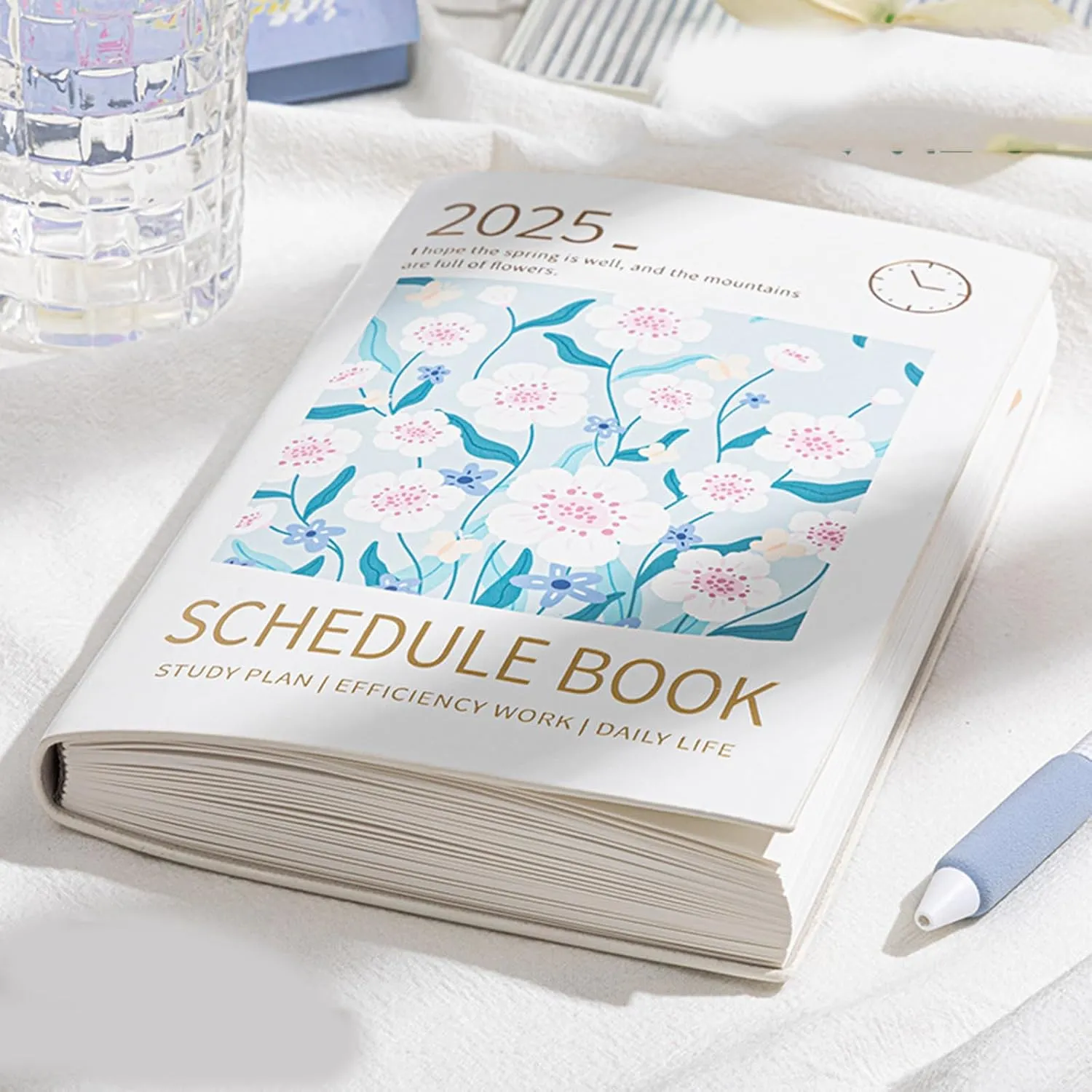 2025 Schedule Planner Notebook Journaling Notebooks Daily/Weekly/Monthly Planner For Home Office School