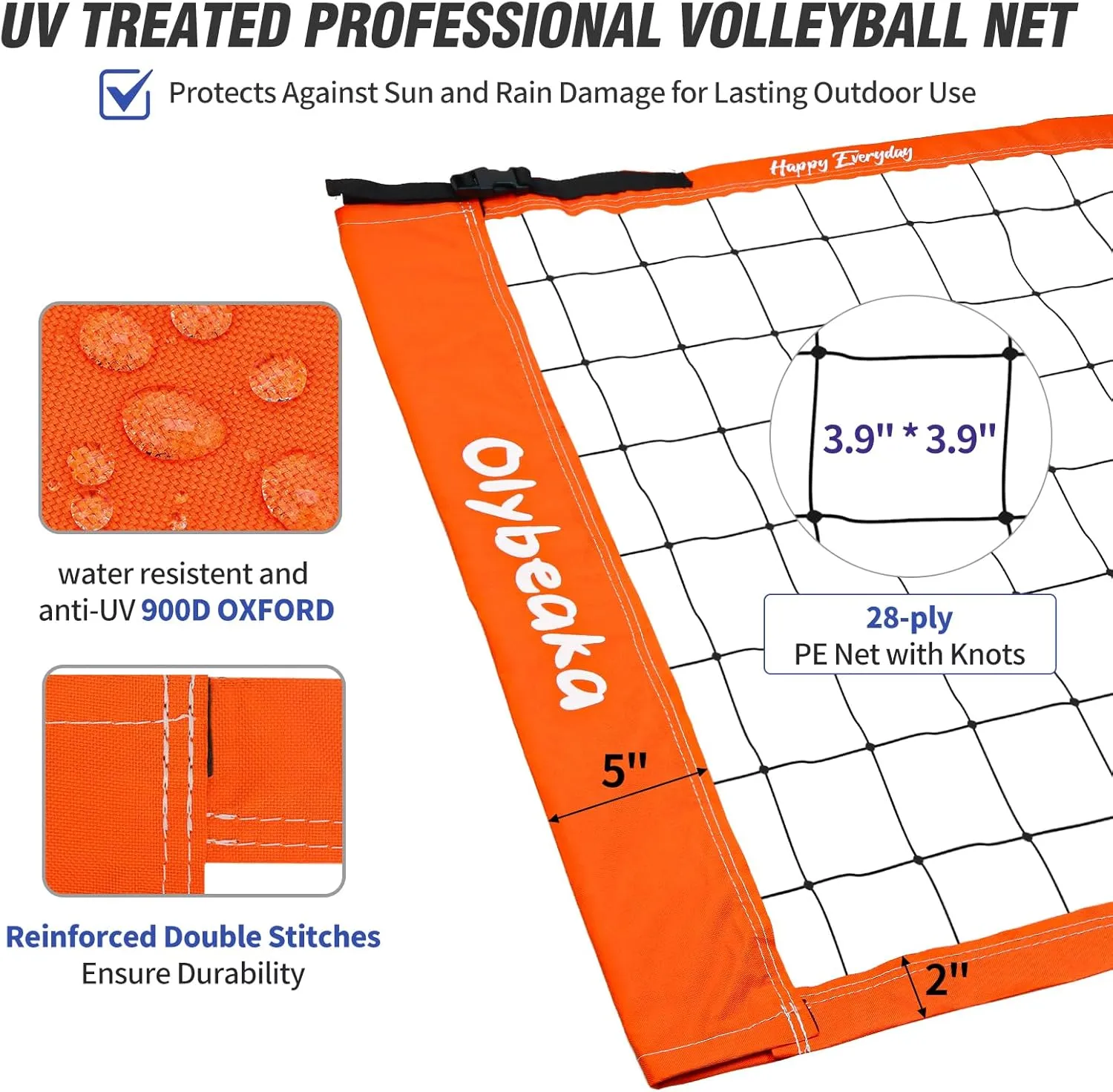 20ft Portable Volleyball Net Set for Backyard Beach, Outdoor Height Adjustable Volleyball Net System with Heavy Duty Poles, Durable Net, PU Volleyball & Pump, Carry Bag