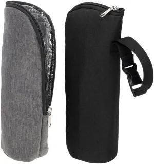2Pcs Insulated Bottle Bag Thermal Milk Bottle Carrier for Travel Grey Convenient Stroller Attachment with Durable Design for Parents