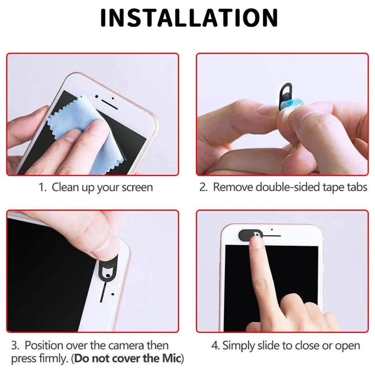 3 Pack Ultra-Thin Webcam Cover Laptop Ipad Web Camera Cover Slide Protection Au