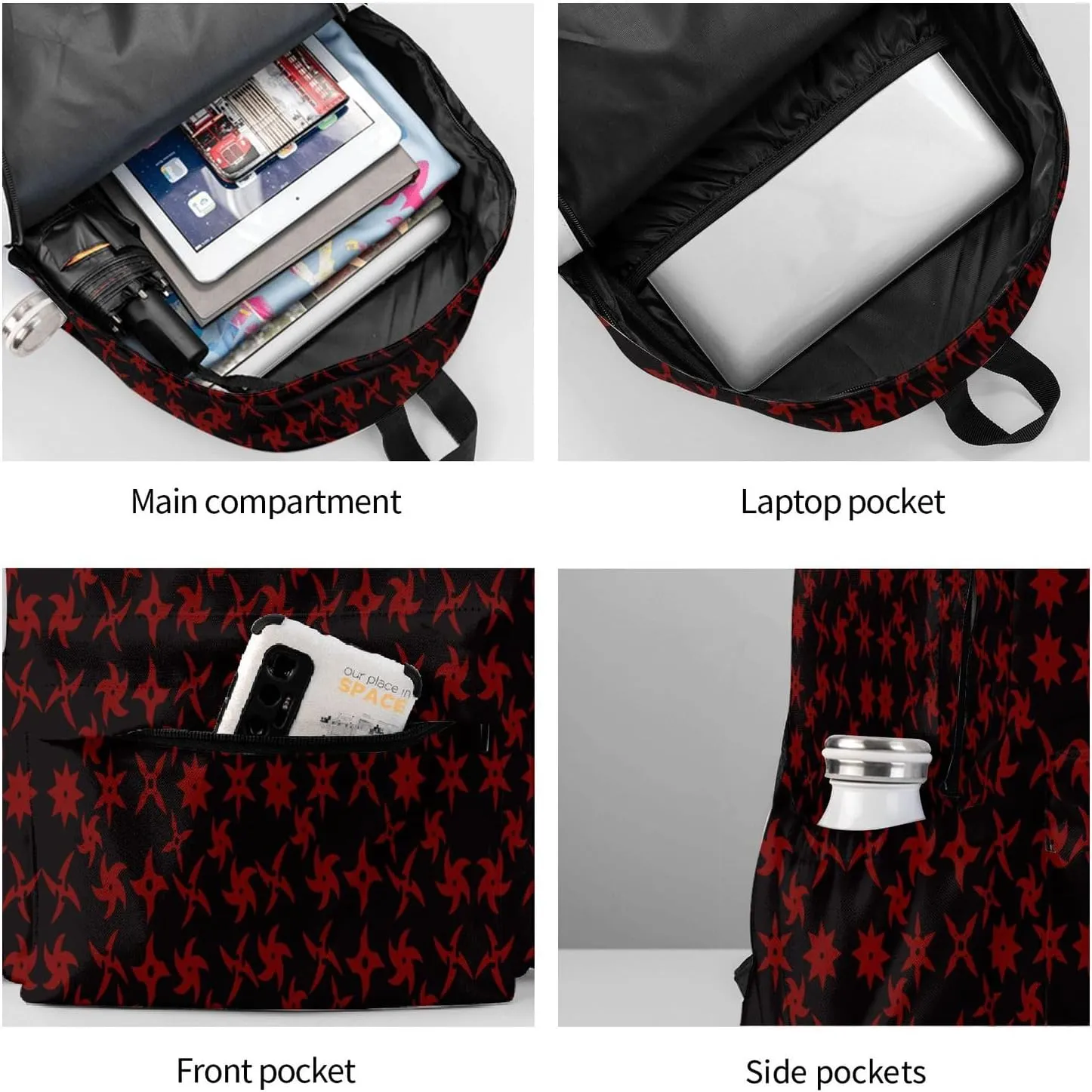 3 Piece Large Capacity Backpack Set Hiking Travel Camping Daypack With Lunch Bag Pencil Case