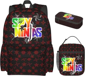 3 Piece Large Capacity Backpack Set Hiking Travel Camping Daypack With Lunch Bag Pencil Case