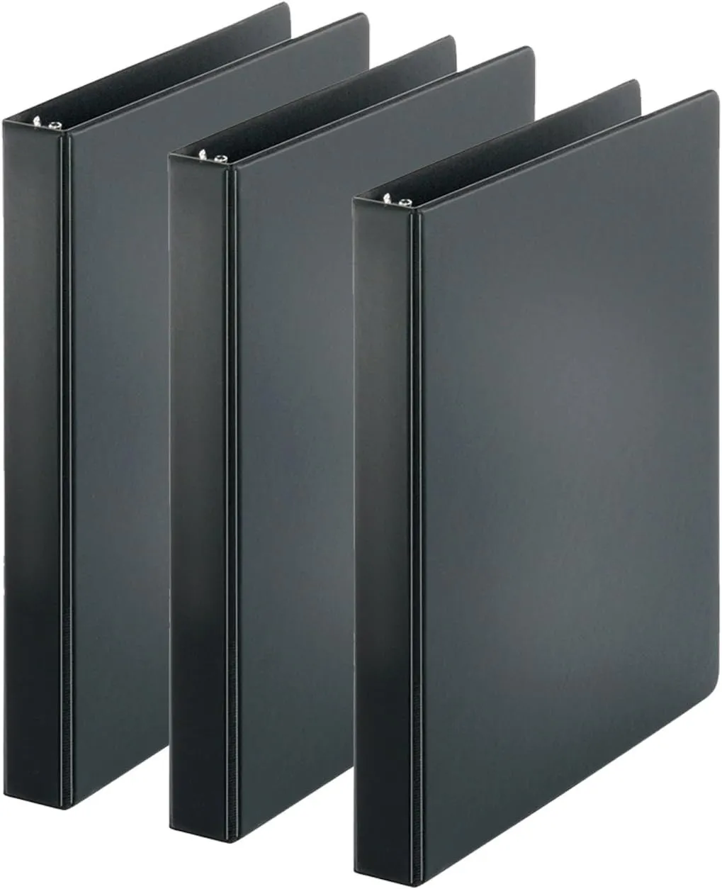 3-Ring Binder, Presentation View Binders - 2 Interior Pockets - Easily Organize Projects, presentations, and More - Clear Front for Easy Customization - Holds 225 Sheets - 3-Pack (1-Inch, Black)