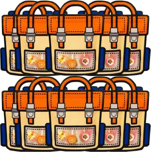 30 PCS Orange Party Favor Bags for Kids, Children Goodie Bags with Stand-up Bottom, Grip Seal Ziploc Bulk Gift Bag, Students Treat Bag, Cute Snack Candy Bags for Birthday, Back to School, Classroom