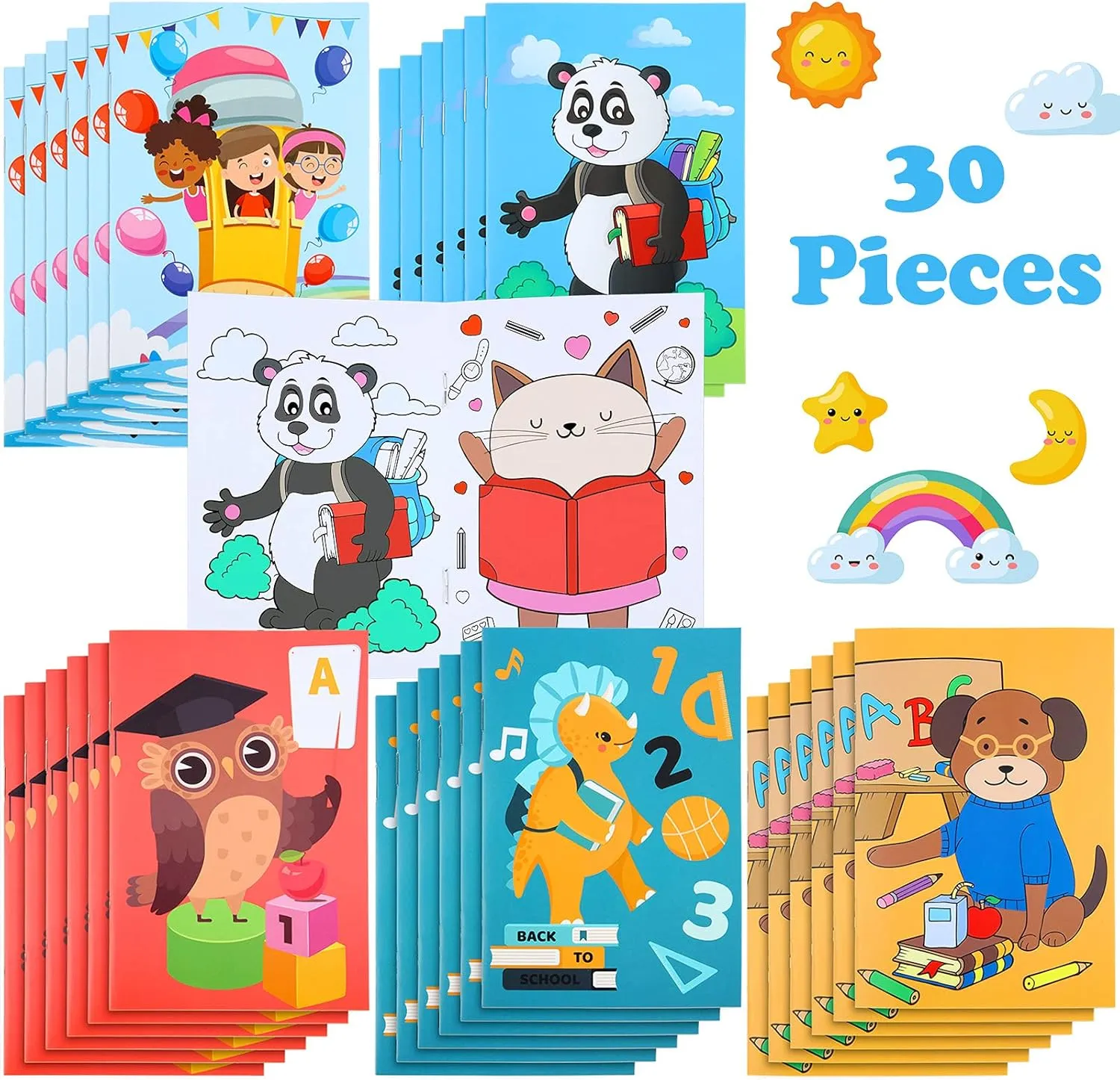 30 Pieces Coloring Book Bulk Kids 40 Different Coloring Book for Kindergarten School Classroom Graduation Activity Birthday Present First Day of School Party Favor Christmas Goodie Bag Stuffer Filler