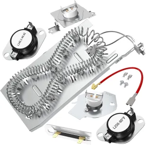 3387747 WP3387747 W11344457 Heating Element Kit for whirlpool Cabrio kenmore He2 Dryers -gew9250pw0,geq9800pw2,med9700sq0,ps11741416,gew9250pw1,gew9200lw1,medb835dw4,by Cobectal