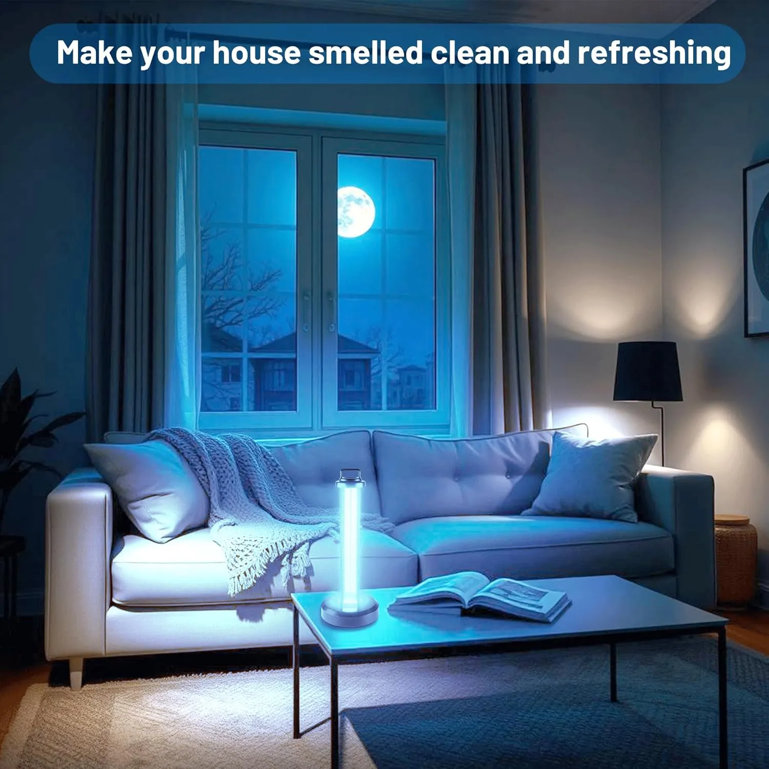 38W UV Sanitizer Light, Portable Ultraviolet Light with 3-Gear Timer and Remote Control, 110V UV Lamp, 99.99% UVC Cleaning Lamp for Home, Office, Hotel, School
