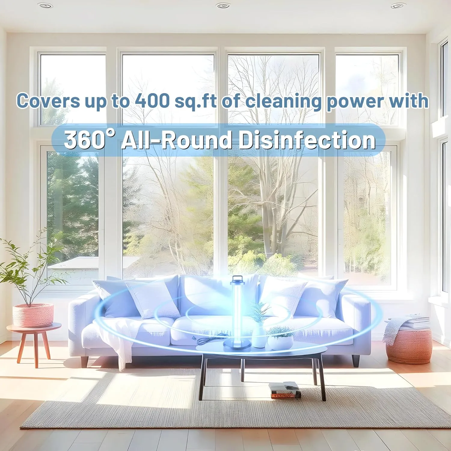 38W UV Sanitizer Light, Portable Ultraviolet Light with 3-Gear Timer and Remote Control, 110V UV Lamp, 99.99% UVC Cleaning Lamp for Home, Office, Hotel, School