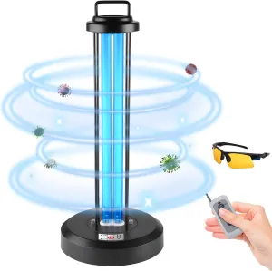 38W UV Sanitizer Light, Portable Ultraviolet Light with 3-Gear Timer and Remote Control, 110V UV Lamp, 99.99% UVC Cleaning Lamp for Home, Office, Hotel, School