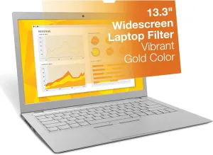 3M Gold Privacy Filter for Full Screen 13.3" Widescreen Laptop with Comply Attachment System (GF133W9E)