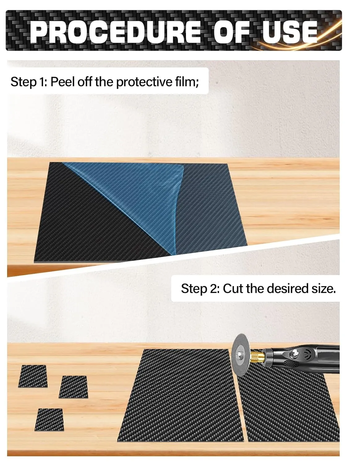 400X500 Carbon Fiber Sheet Lanstics Carbon Fiber Plate 0.5MM 1.0MM 2.0MM 2.5MM 3.0MM 100% 3K Carbon Fiber Laminate Plate Plain Weave Panel Sheet 2MM Thickness Glossy Surface