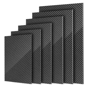 400X500 Carbon Fiber Sheet Lanstics Carbon Fiber Plate 0.5MM 1.0MM 2.0MM 2.5MM 3.0MM 100% 3K Carbon Fiber Laminate Plate Plain Weave Panel Sheet 2MM Thickness Glossy Surface