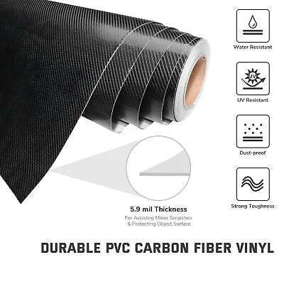 4D Carbon Fiber Vinyl Wrap Rolls Vehicle Motorcycle Laptop DIY Sticker 5x100ft
