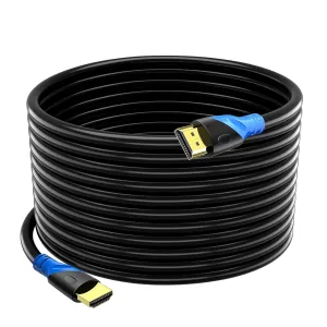 4K HDMI 50 FT Cable (HDMI 2.0,18Gbps) Ultra High Speed Gold Plated Connectors,Ethernet HDMI Cord, 4K@60HZ 2K 1080P 3D ARC Compatible with UHD TV Monitor Laptop Xbox PS4/PS5 ect(15m)