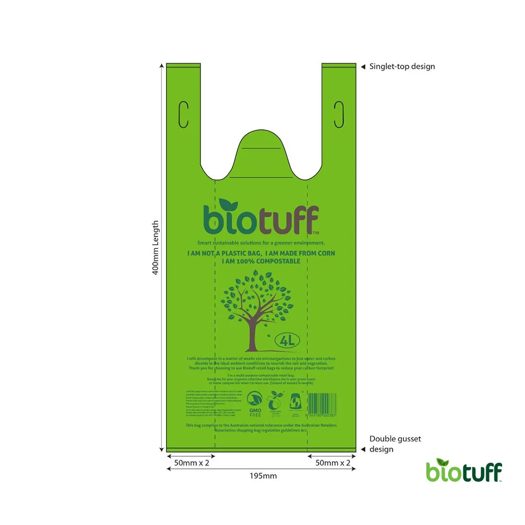 4L Retail/Shopping Bag- Biodegradable
